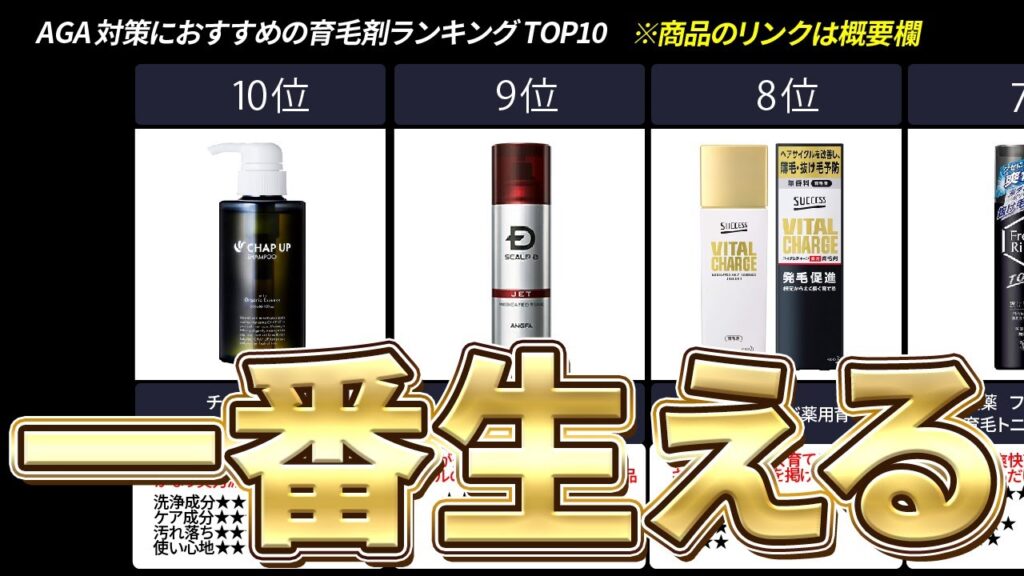 AGAにおすすめの育毛剤ランキングTOP10