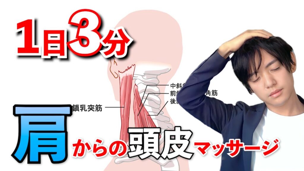 【頭皮が固い人必見!】超簡単!肩から始める頭皮マッサージ