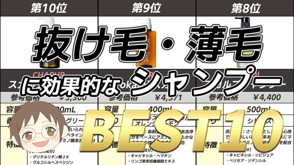 【男性にも女性にも】抜け毛・薄毛に効果的なシャンプーおすすめベスト10